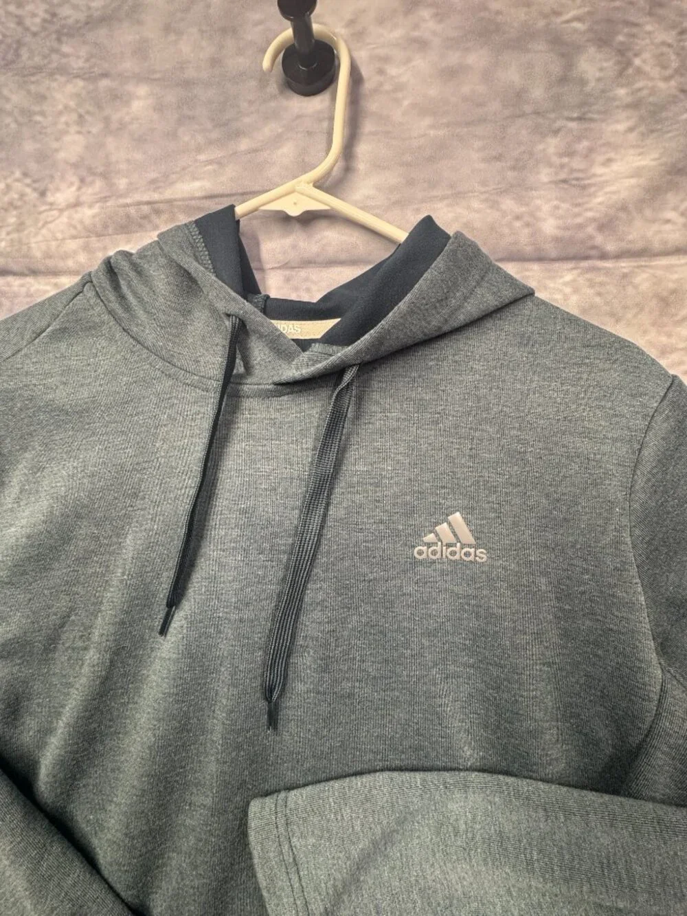 Adidas Hoodie Mens Medium Heather Green Athletic Pullover Sweatshirt Activewear